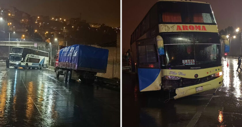 Choques en cadena en la Autopista La Paz-El Alto dejan cinco heridos