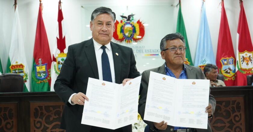 Fiscal General suscribe convenios con tres municipios de Chuquisaca para garantizar Asientos Fiscales en Villa Charcas, Incahuasi y Poroma